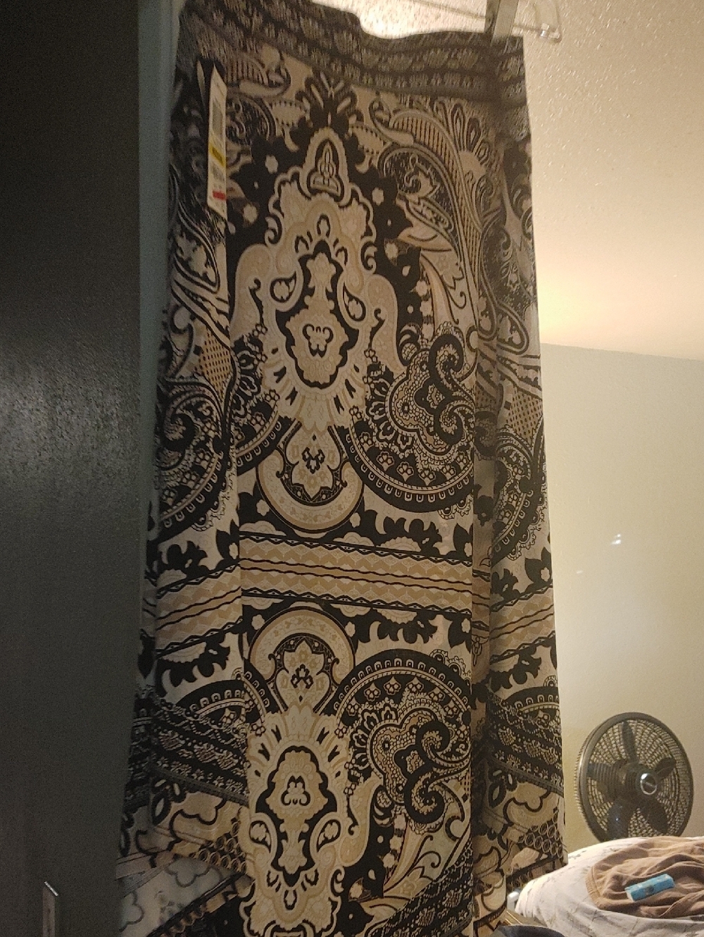 INC International Concepts Black and Cream Paisley Maxi Skirt